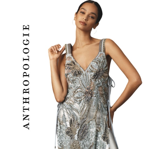 Anthropologie Bl-nk Side-Tie Sequin Tunic Top M/L - Picture 2 of 10